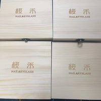 YHH樱禾拍拍胶分60格装木制包装盒美甲包装木盒子42格调色木质盒