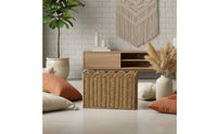 Paper Rope Magazine Basket Decorative Woven Magazine Holder Space-Saving Paper Rope Book Basket for Office
