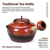 Ceramic Water Kettle, Kiln Change Red Clay