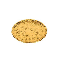 Round Metal Tray with Gold Finish Luxurious Hammered Metal Tray Modern Serving Platter Portable for Home Decorators, Coffee Table