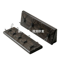 实木复古排钩壁挂式衣帽架玄关门口挂衣架强承重挂钩衣服收纳神器