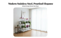 Multi-Tier Adjustable Plant Shelf Floor-Standing Tiered Display Rack Modern Design floral Pot Holder for Gardeners, Homeowners, Indoor, Balcony, Patio
