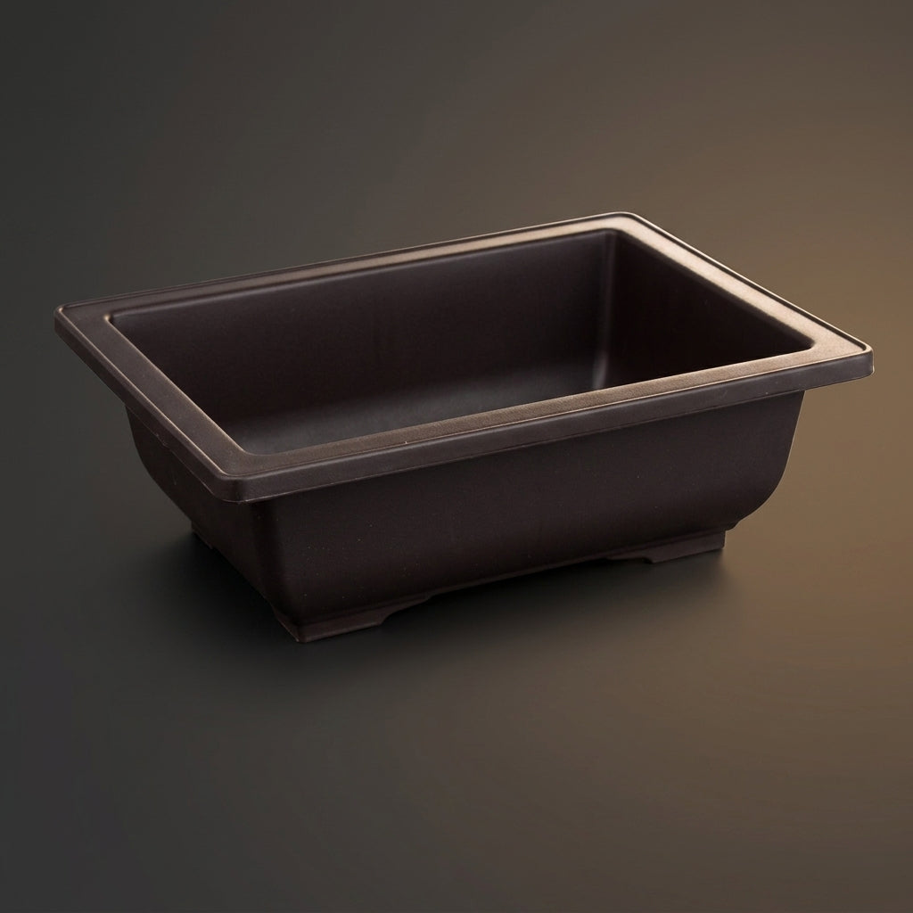 Plant Pots for House Plants and Indoor Plants, Rectangular Indoor Plant Pot with Saucer, Clay Style Flower Pots and Bonsai Pot, Small Plant Pot