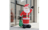 Inflatable Santa with Gift Bag Festive Inflatable Santa Outdoor Decoration Tall Eye-Catching for Yard, Garden