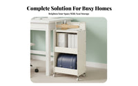 Multi-Tier Storage Trolley Movable with casters Tiered Rolling Shelf for Students