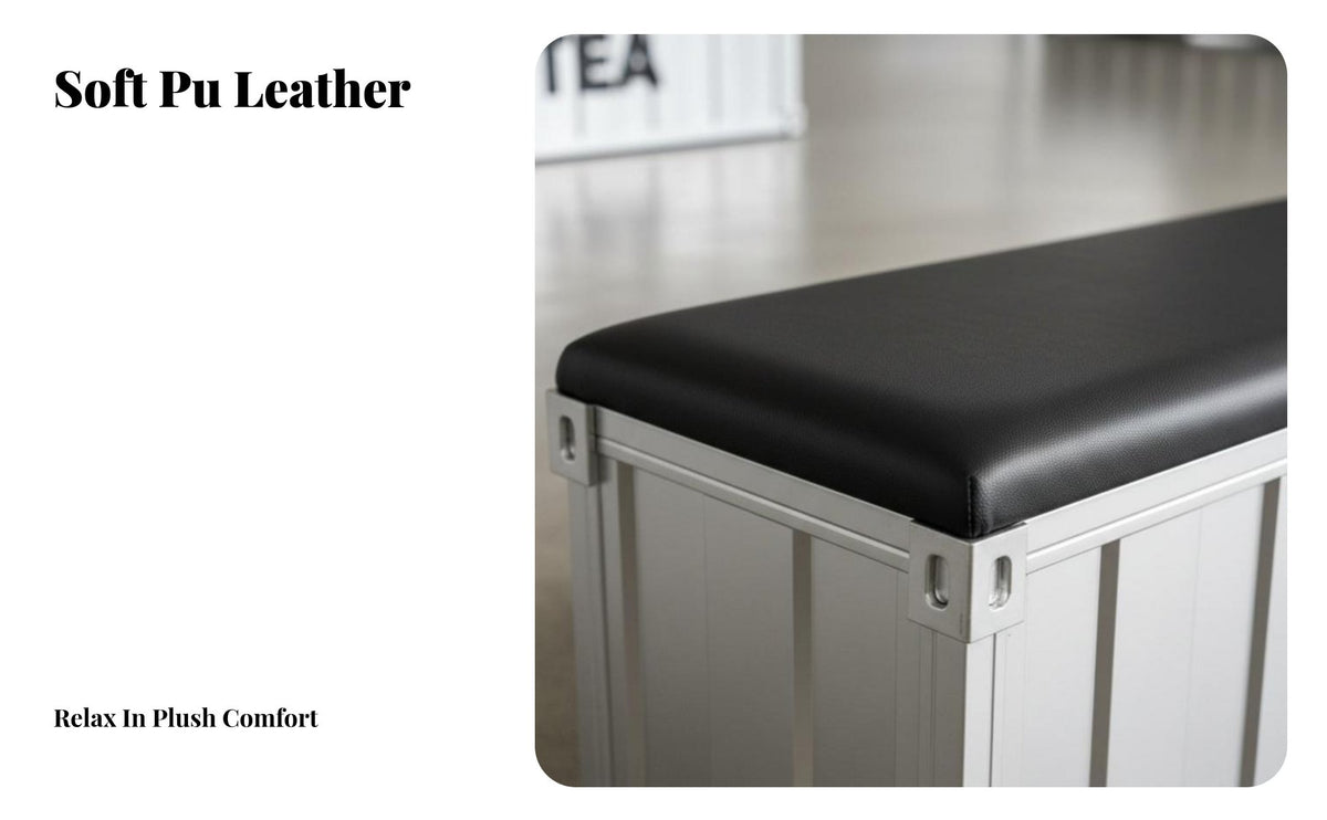 Metal Frame Wooden Bench Industrial Design Multi-Seat Bench Storage Function Commercial Seating for Facility Managers, Homeowners, Lobby, Office