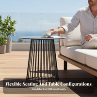 4 Pieces 4-Piece Woven Conversation Group Weather-Resistant Patio Set for Adults