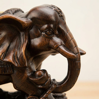 Resin Elephant Figurine, Wealth God Blessing Statue, New Chinese Style Animal Sculpture, Home Decor  - 2-7 units (per unit price)