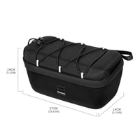 Easy to Install Folding Bike Handlebar Bag Compact Storage Hard Shell Front Bag Zipper Closure Transport Gear Wear-Resistant for Commuting