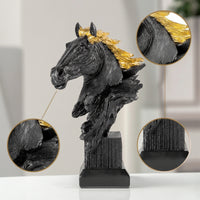 Tabletop Horse Statue Sculpted Horse Head Statue Decorative for Bookshelf