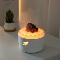 Creative Simulated Cannon Aroma Humidifier with Flame Effect and Night Light