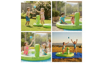 Interactive Inflatable Pool with Basketball Hoop Thickened Pool with Basketball Hoop Colorful Play Center Heavy Duty for Garden, Patio
