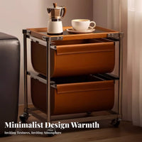 2-Tier Wheeled Stand On casters 2-Tier Rolling Trolley Space-Saving Easy Assembly for Homeowners, Home Office