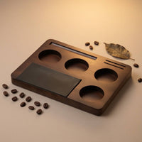 Espresso Station Base Wood Storage Board Compact Coffee Tool Organizer for Baristas