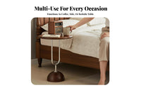 Retro & design C-Shaped End Table Movable with casters Mobile Rack Multi-Functional Household Furniture 2-Tier Storage for Homeowners, Apartment Dwellers, Remote Workers, Living Room, Bedroom, Small Spaces, Home Office