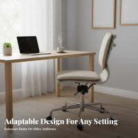 Armless Rolling Chair Ergonomic Backrest Armless Shell Chair Padded seat pad