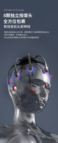 Automatic Head Massager with Vibration, 4 Speeds, Rechargeable
