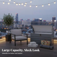 Garden Storage Bench Large Capacity Outdoor Storage Container Weather-Resistant Weatherproof for Gardeners, Families, Balcony