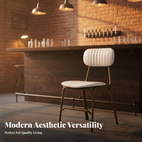 Upholstered High-Back Bar Stool Built-in Footrest Counter Chair for Dining Room