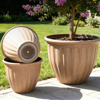 Deep Roman Design Planter Drainage Base Classic Roman Flower Pot for Patio