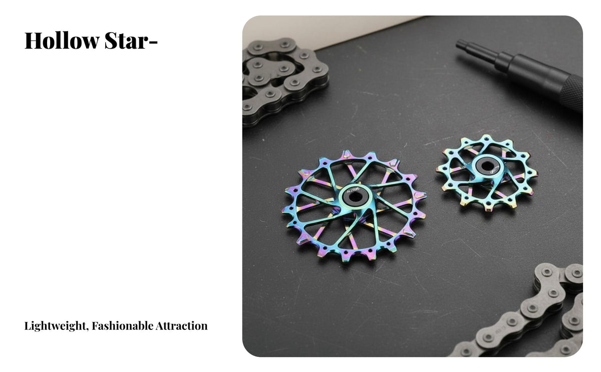 2 Pieces Ceramic Bearing Guide Wheels CNC Machined 12T 16T Pulley Wheel Set Rear Derailleur Pulley Wheels Lightweight