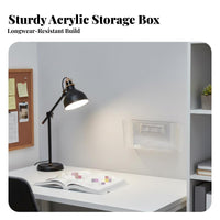 Narrow vertical surfaceMount container Clear Design Organizer Box Easy Installation for Dorm Room
