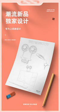 跨境外贸热销款办公室电脑挂屏风扇usb桌面风扇静音夹子屏幕风扇