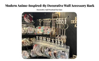 Drilltool-Less Installation Sliding Hook Rail Space-Saving 10-Hook Key Rack Multi-Purpose Keychain Holder Long-Lasting for Anime Fans, Collectors, Entryway, Hallway, Bedroom, Dorm Room