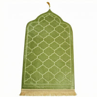 Arched Prayer Rug Geometric Lattice Fringed Floor Mat Hanger Tassel