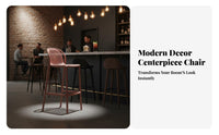 Stackable Slatted Spine High Stool Nordic Design High-Spine Bar Stool Indoor & Outsideside Door Use Minimalist Design