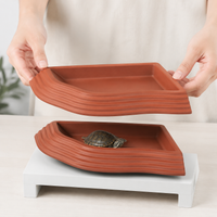 Reptile Water Dish, Water Feeder, For Tortoises, For Terrariums, Plastic, Small, 18.5×14×2.5cm, Easy to Clean