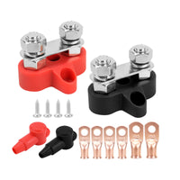 Two-postStud Battery Terminal Connector with Shielded Covers Secure Battery Terminal with Shielded Caps Easy to Use Compatible for DIYers
