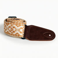 Guitar Strap with Leather Ends Jacquard Woven Guitar Strap Stylish for Live Performance