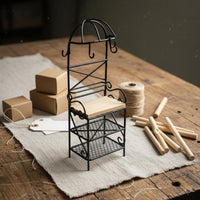 Mini Kitchen Shelf Handmade Mini Iron Shelf Delicate Features for Fairy Garden
