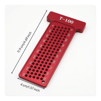 Perforated Woodworking T-Shaped Ruler Ruler Laser Engraved Precision Marking T Rule Long-Lasting Scriber Marking Line Ruler Sturdy for Carpenters