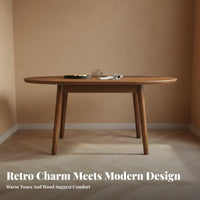 Round to Oval Dining Table Multi-Functional Extendable Dining Table for Apartment Dwellers, Homeowners, Living Room