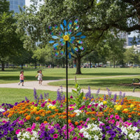 Colorful Flower sculpture Waterproof Yard Pinwheel Easy to Install Outdoor Decoration for Park
