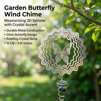 Pastoral Metal Garden Ornament, 15cm Rotating Garden Decor, Wind Sculpture for Outdoor Decoration, 3D Effect Yard Decor