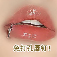 不打孔假唇钉贴唇环无洞个性欧美风格鼻钉眉钉贴万圣节鼻环唇夹