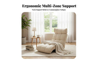 Multi-Functional Padded Recliner with Adjustable backrest Space-Saving Adjustable Padded Lounger Foldable Floor Chair Armless for Readers, Students, perusing, Living Room, Bedroom, Meditation