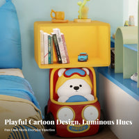 Bear in-Car Side Table Playful Design Nightstand Stable Base for Children
