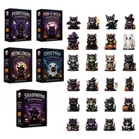 Halloween Ghost Dog Highland Cow Countdown Blind Box Pumpkin Cat Witch Pattern Acrylic Pendant Set