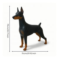 Doberman Statue Freestanding Standing Dog Statue Doberman Sculpture for Entryway