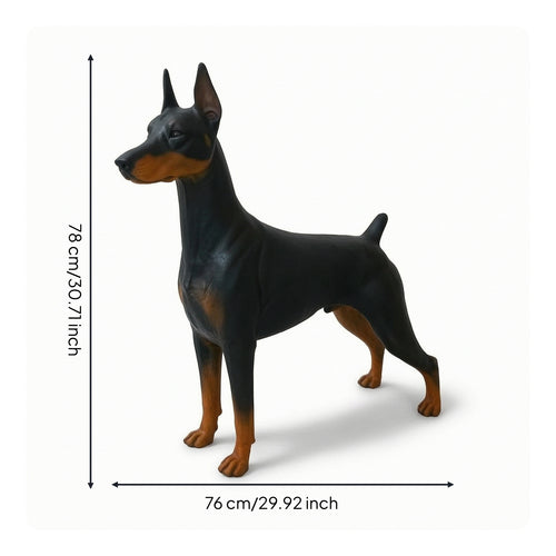 Doberman Statue Freestanding Standing Dog Statue Doberman Sculpture for Entryway