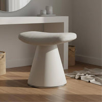 Vintage Inspired Swivel Vanity Stool Space-Saving Swivel Vanity Chair High-Density Foam Cushion Cone Base Makeup Chair Sturdy Construction for Bedroom