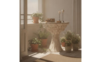 Console Table with Carved Base Vintage-Inspired Furniture Distressed Shabby-Chic for Entryway, Hallway