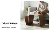 C-Shaped Magazine Table Scratch-Resistant C-Shaped Table Curved Shape for Office