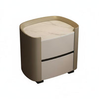 Single-Drawer Nightstand with Shelf Elegant Look Bedside Table for Home, partners