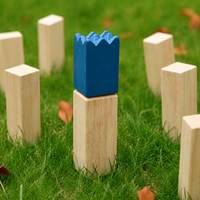 Outdoor Wooden King Toss Game Set for Adults and Kids, Team Building and Parent-Child Interactive Educational Toy