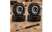 RC Car Wheel and Tire Assembly Aluminum Alloy RC Wheel with Rubber Tire Wear-Resistant for 1/30   SCX30